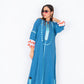 blue Linen women Abaya