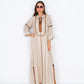 brown baige Linen Abaya