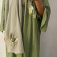 green blue Cotton Angel Abaya