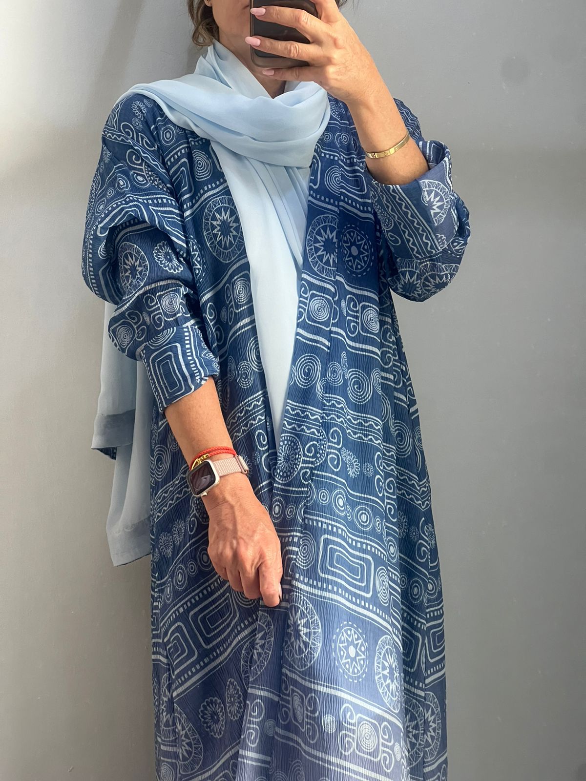 light blue weight abaya