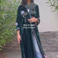 Green velvet double face Abaya