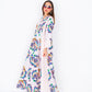 white Abaya with Colorful Embroidery